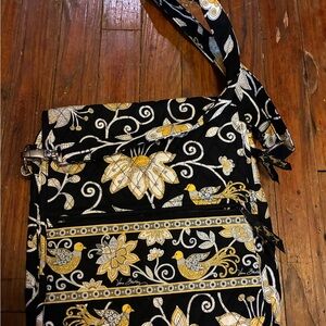 Vera Bradley Black and Yellow Floral Crossbody Bag